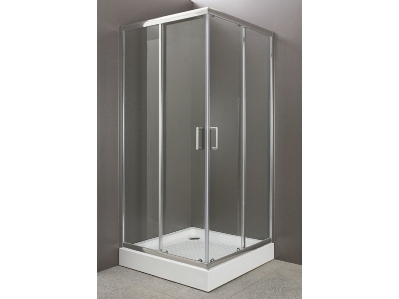 Купить Душевой уголок BelBagno Uno-195, UNO-195-A-2-80-C-Cr, 80 х 80 х 195 см, профиль хром, стекло прозрачное