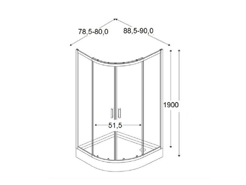 Купить Душевой уголок Radaway Alienta E 80 x 90 см, стекло прозрачное, профиль хром, 10248090-01-01