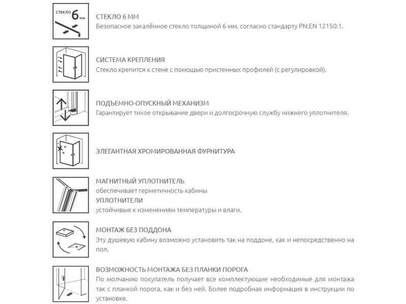 Купить Душевой уголок Radaway Torrenta KDJ 90L/R, 90 х 90 х 195 см, стекло прозрачное, профиль хром