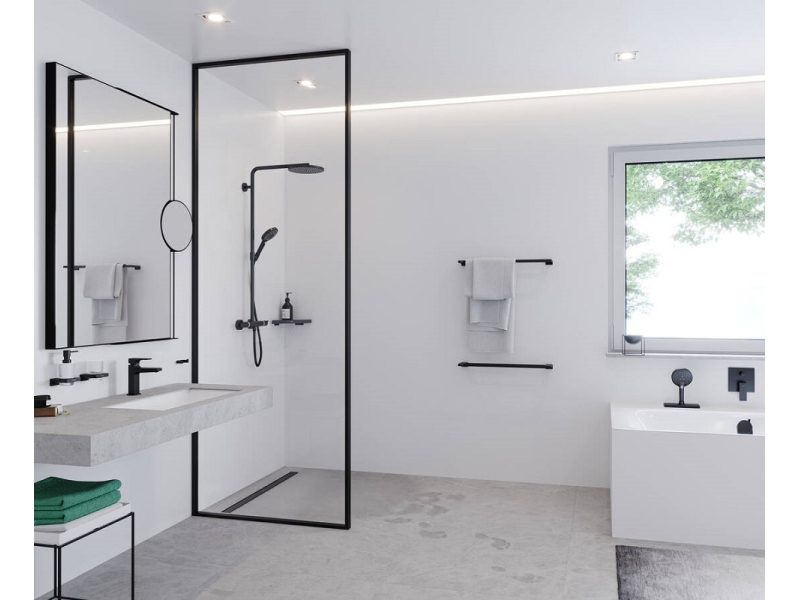 Купить Полка Hansgrohe AddStoris угловая 30 см, чёрный матовый, 41741670