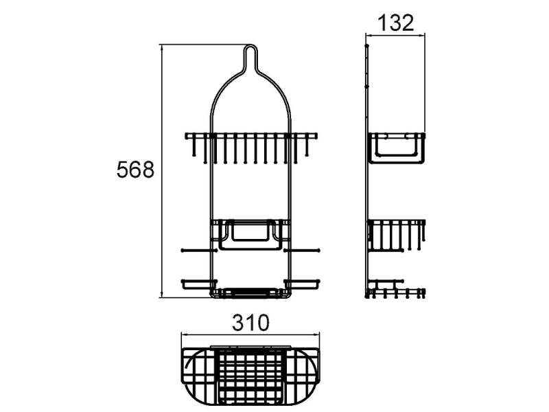 Купить Полка Milardo 014W050M44 многоярусная прямая