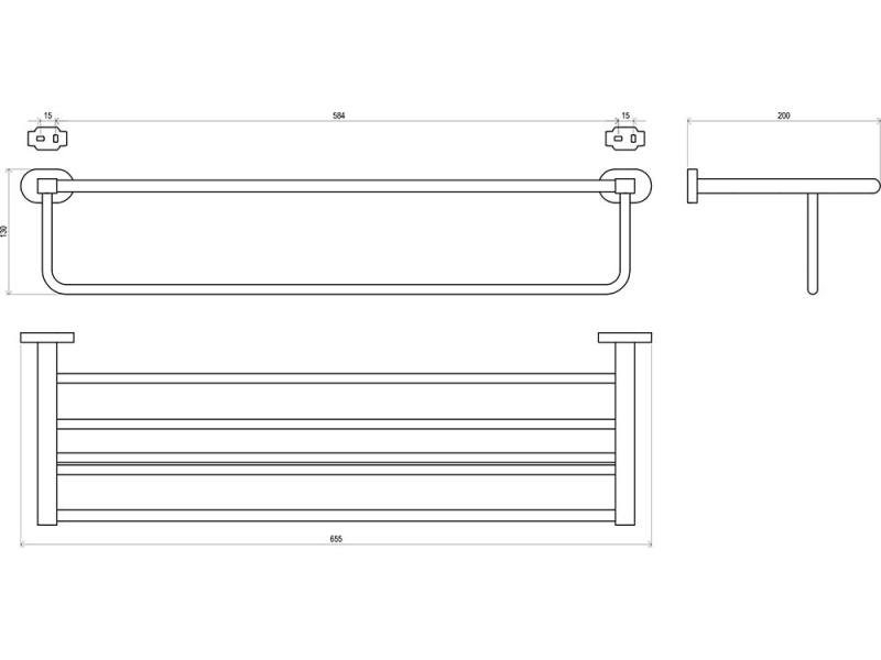 Купить Полотенцедержатель Ravak Chrome CR 330.00, 65 см, хром, X07P194