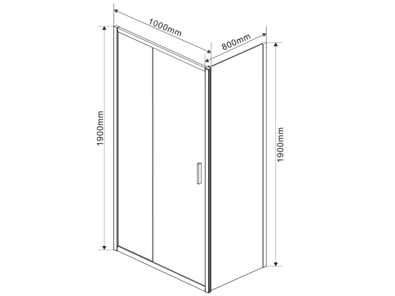 Купить Душевой уголок Vincea Garda VSR-1G8010CL, 100 x 80 см, прямоугольный, дверь раздвижная, стекло прозрачное, хром