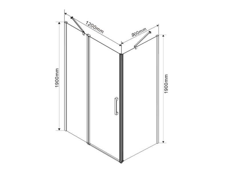 Купить Душевой уголок Vincea Orta VSR-1O9012CL, 120 x 90 см, прямоугольный, дверь распашная 1 створка, стекло прозрачное, хром