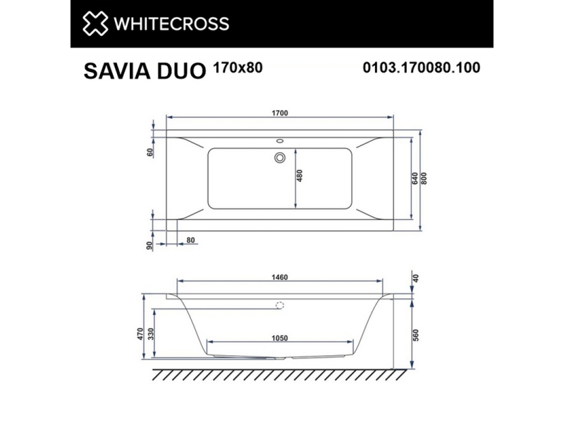 Купить Ванна гидромассажная Whitecross Savia Duo Soft, 170 х 80 см, увеличенная толщина акрила, усиленная армировка, белый/хром, 0103.170080.100.SOFT.CR