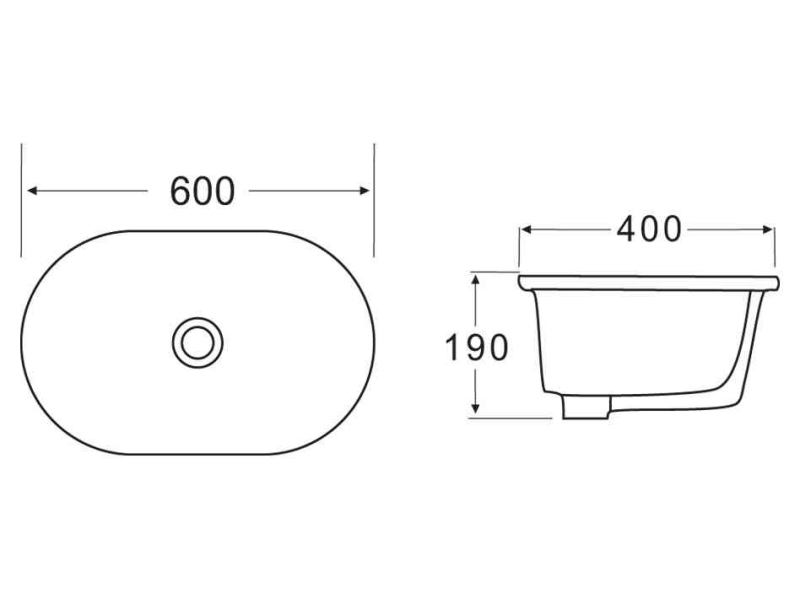 Купить Раковина BelBagno 60 х 40 см, белый, BB1004