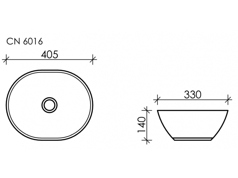Купить Раковина Ceramica Nova Element CN6016 40.5 x 33 x 14 см, накладная, овальная, без перелива