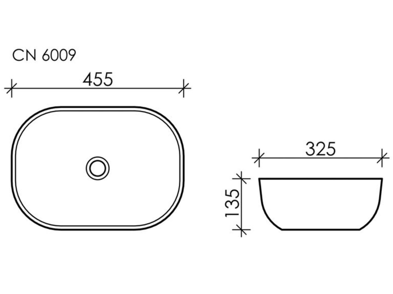 Купить Раковина Ceramica Nova CN6009, чаша 45,5 х 32,5 х 13,5 см, накладная, прямоугольная