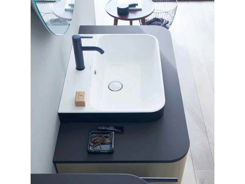 Купить Раковина Duravit Happy D.2 Plus 2360606100 60 x 46 см, антрацит матовый/белый