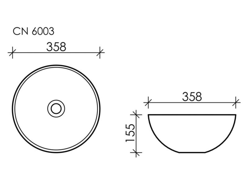 Купить Раковина Ceramica Nova CN6003 35.8 x 35.8 x 15.5 см, накладная, круглая, без перелива