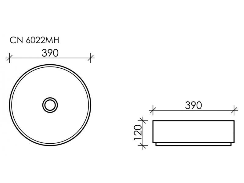 Купить Раковина Ceramica Nova Element CN6022MH 39 x 39 x 12 см, накладная, круглая, без перелива