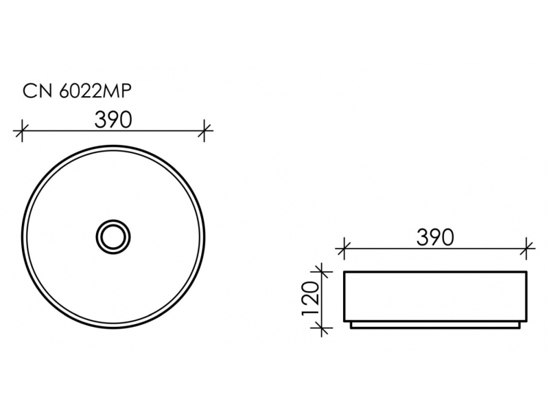 Купить Раковина Ceramica Nova Element CN6022MP 39 x 39 x 12 см, накладная, круглая, без перелива