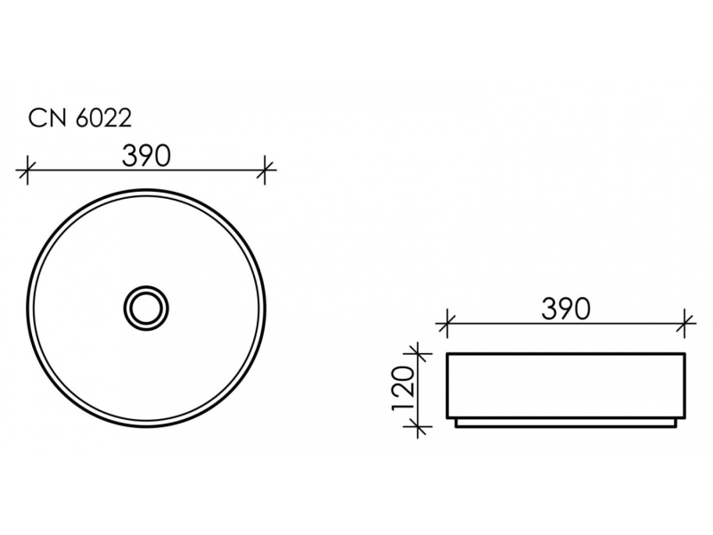 Купить Раковина Ceramica Nova Element CN6022 39 x 39 x 12 см, накладная, круглая, без перелива
