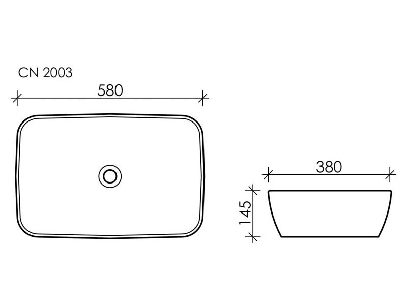 Купить Раковина Ceramica Nova Form CN2003 58 x 38 x 14.5 см, накладная, без перелива