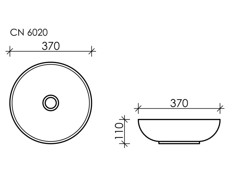 Купить Раковина Ceramica Nova Element CN6020, 37 x 37 x 11 см, накладная, круглая, без перелива