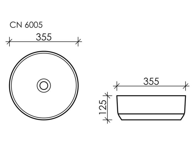 Купить Раковина Ceramica Nova CN6005 35.5 x 35.5 x 12.5 см, накладная, круглая, без перелива