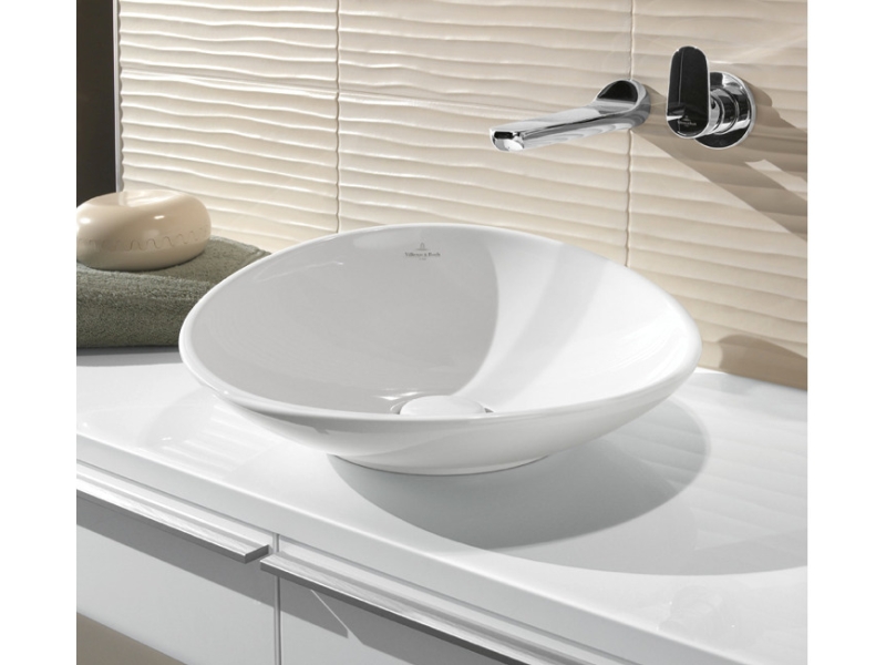 Купить Раковина накладная Villeroy&Boch My Nature, 45 х 45 см, на столшеницу, альпийский белый CeramicPlus, 411045R1