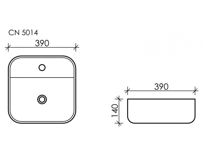 Купить Раковина Ceramica Nova Element CN5014 39 x 39 x 14 см, накладная, квадратная, без перелива