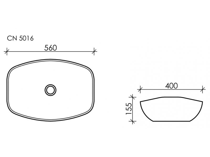 Купить Раковина Ceramica Nova Element CN5016 56 x 40 x 15.5 см, накладная, овальная, без перелива
