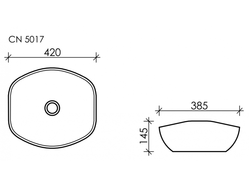 Купить Раковина Ceramica Nova Element CN5017 42 x 38.5 x 14.5 см, накладная, овальная, без перелива