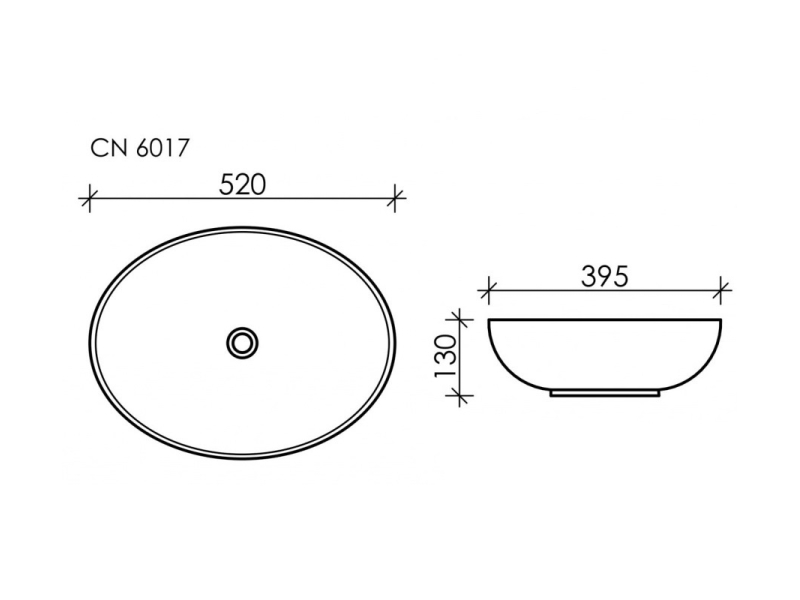 Купить Раковина Ceramica Nova Element 52 x 39.5 x 13 см, накладная, белая матовая, CN6017MW