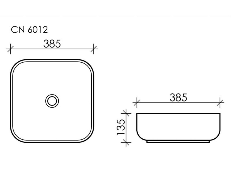 Купить Раковина Ceramica Nova CN6012 38.5 x 38.5 x 13.5 см, накладная, квадратная, без перелива