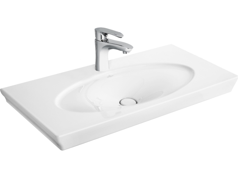 Купить Раковина Villeroy & Boch La Belle 6124G1R1 100 x 49 см, встраиваемая сверху, CeramicPlus, шлифованный низ, белый альпин