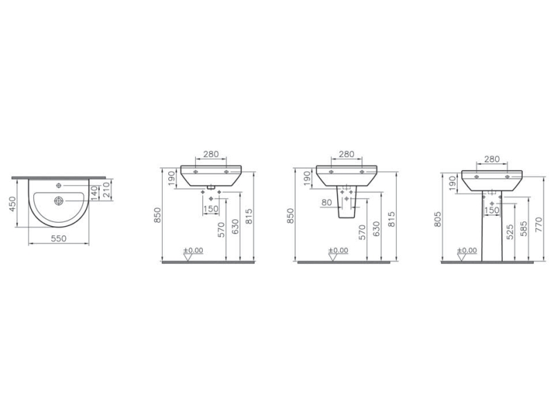 Купить Раковина Vitra S 50 5301B003-0001, 55*45 см