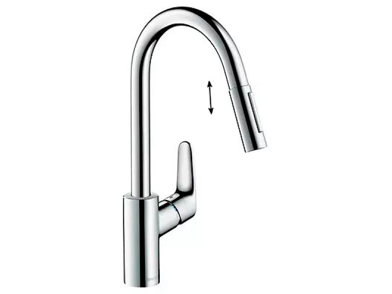 Купить Смеситель для кухни Hansgrohe Focus 31815000 выдвижной излив, хром