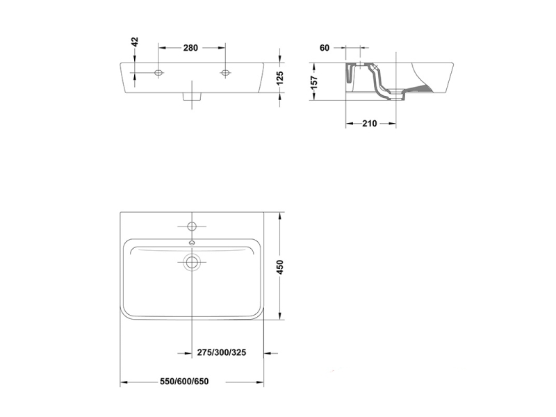 Купить Раковина Gala Emma Square 27000, 55 x 45 см