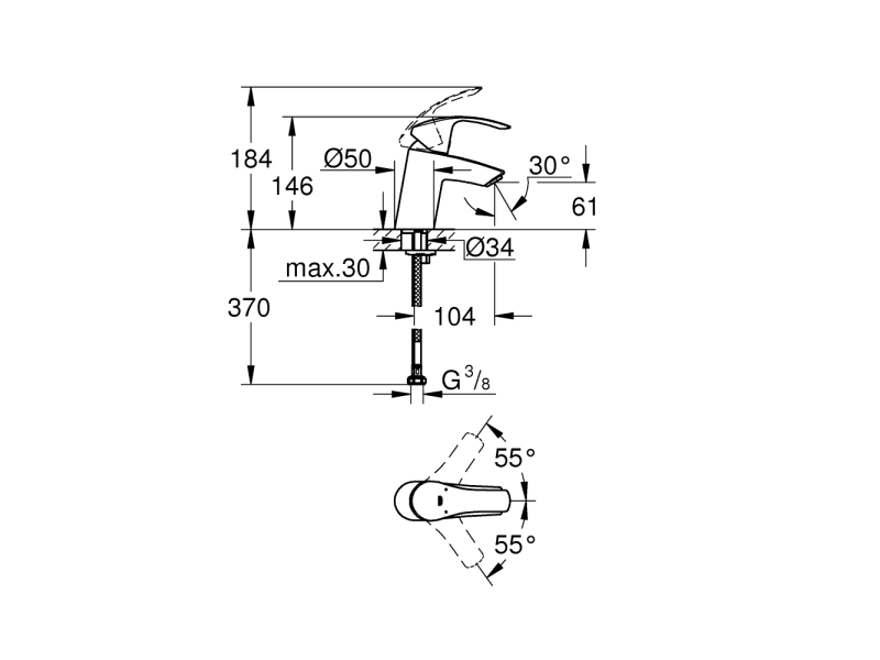 Купить Смеситель для раковины Grohe Eurosmart NEW 32467002