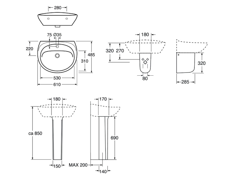 Купить Раковина Gustavsberg Estetic 410360 C+ 61 см (410360R1)