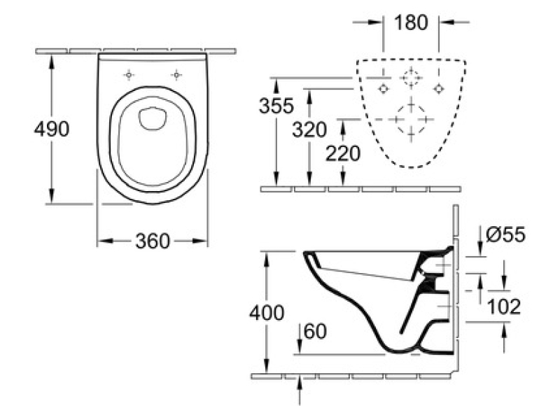 Купить Безободковый Унитаз подвесной Villeroy&Boch O.novo 5688HR01 с сиденьем Soft-Close, альпийский белый