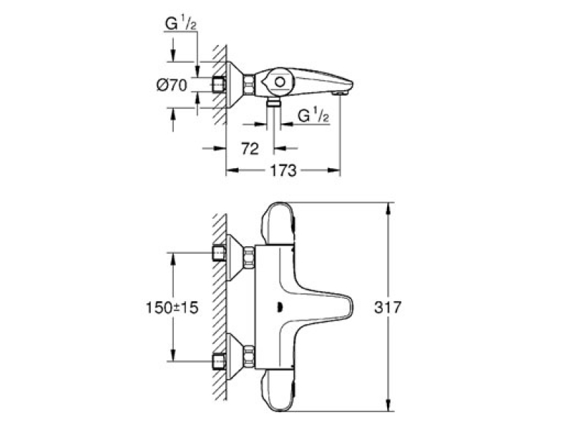 Купить Термостат Grohe Grohtherm 1000 New 34155003 для ванны