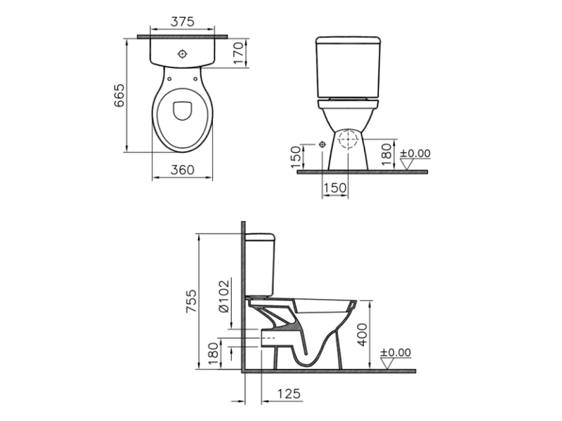 Купить Напольный унитаз Vitra Norm 9823B099-7204 крышка стандарт