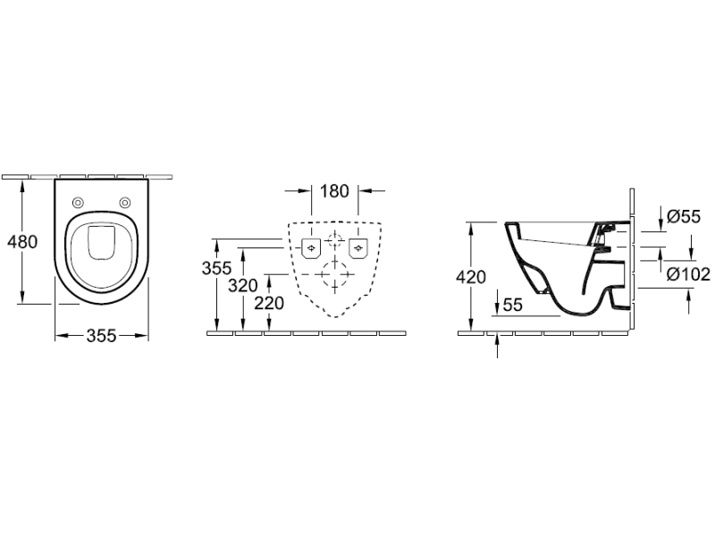 Купить Подвесной унитаз Villeroy&Boch Subway 2.0 560610 (56061001)