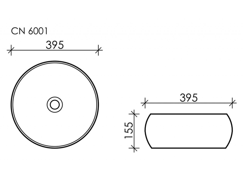Купить Раковина Ceramica Nova CN6001 39.5 x 39.5 x 15.5 см, накладная, круглая, без перелива