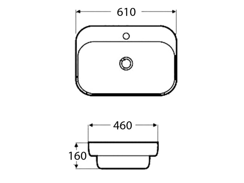 Купить Раковина накладная BelBagno BB6052, 61 х 46 х 16 см