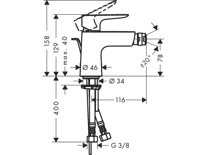 Купить Смеситель для биде Hansgrohe Talis E 71720000