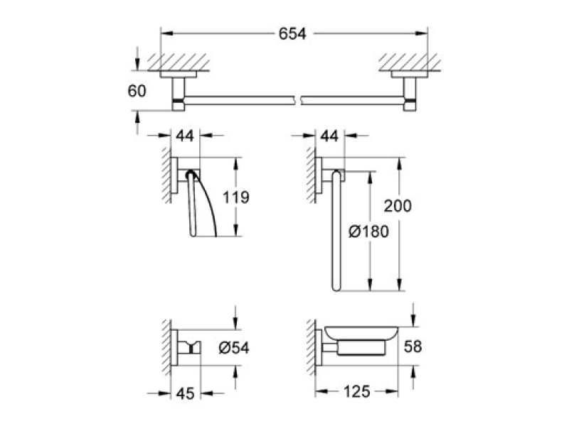 Купить Набор аксессуаров Grohe Essentials 40344001