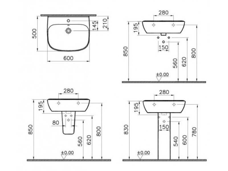 Купить Раковина Vitra Zentrum 5633B003-0001