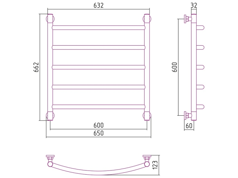 Купить Полотенцесушитель водяной Сунержа Галант+ 60 x 60 см, 00-0200-6060, хром