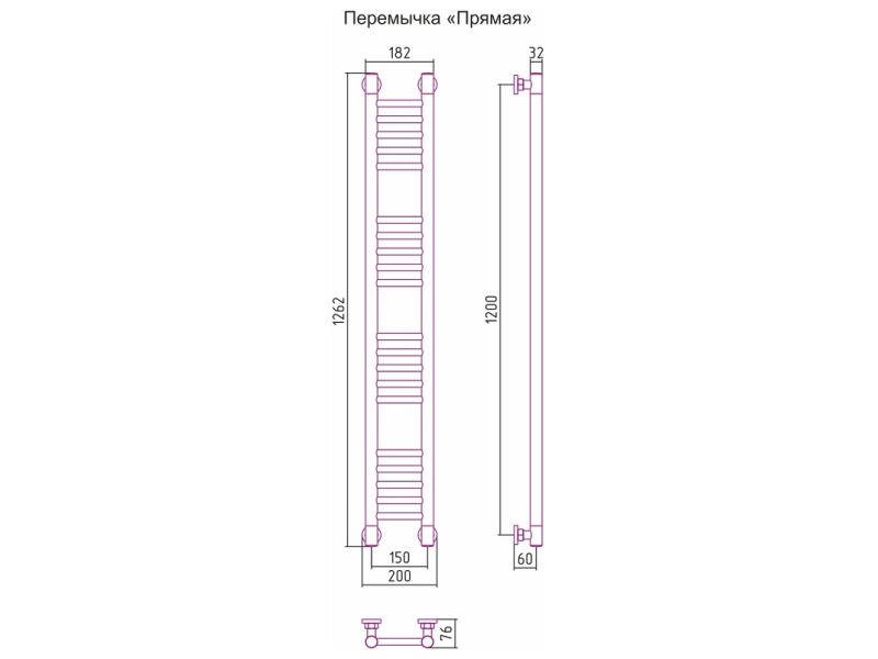 Купить Полотенцесушитель водяной Сунержа Богема+ 120 x 15 см, 00-0220-1215, прямые перемычки, хром