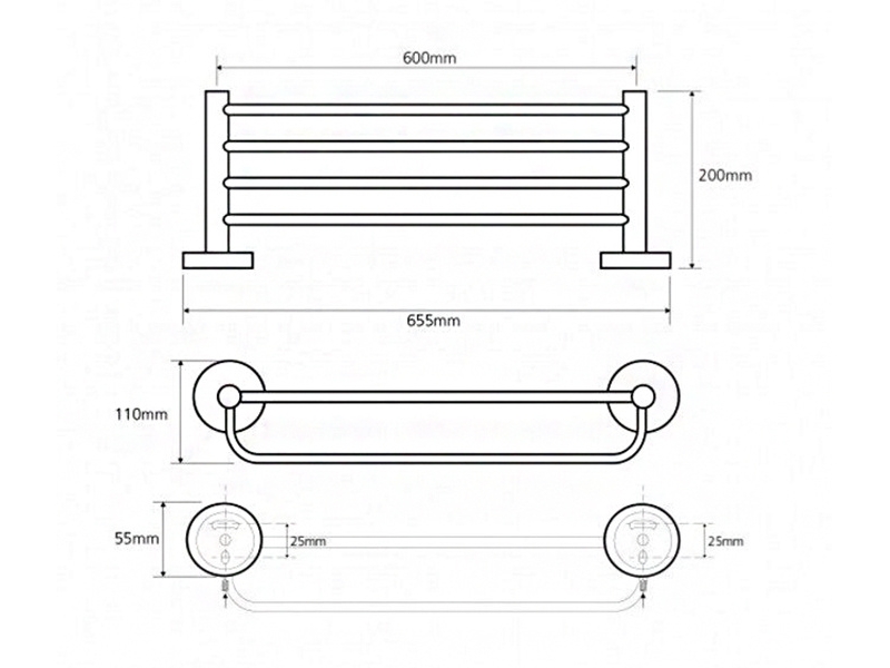 Купить Полка для полотенец Bemeta Omega 104105072 65.5 x 20 x 11 cм, хром