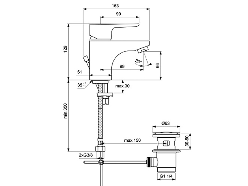 Купить Смеситель Ideal Standard Ceraplan III B0700AA для раковины