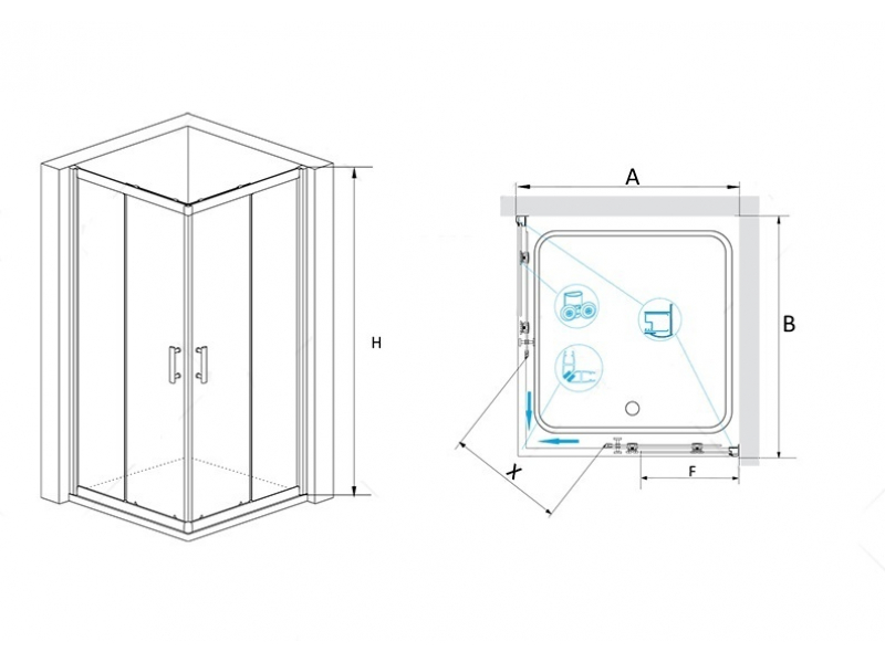 Купить Душевой уголок RGW PA-31, 02083100-11, 100 х 100 x 190 см, дверь раздвижная, стекло прозрачное, хром