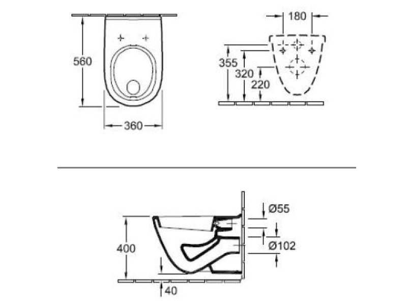 Купить Подвесной унитаз Villeroy&Boch O.novo 5662 1001