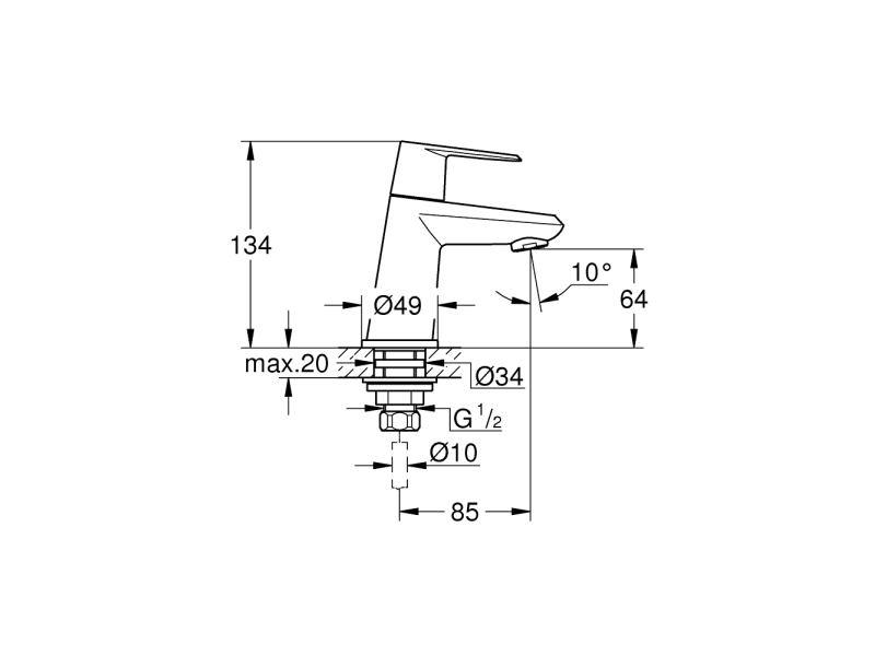 Купить Кран Grohe Eurodisc Cosmopolitan 23051002