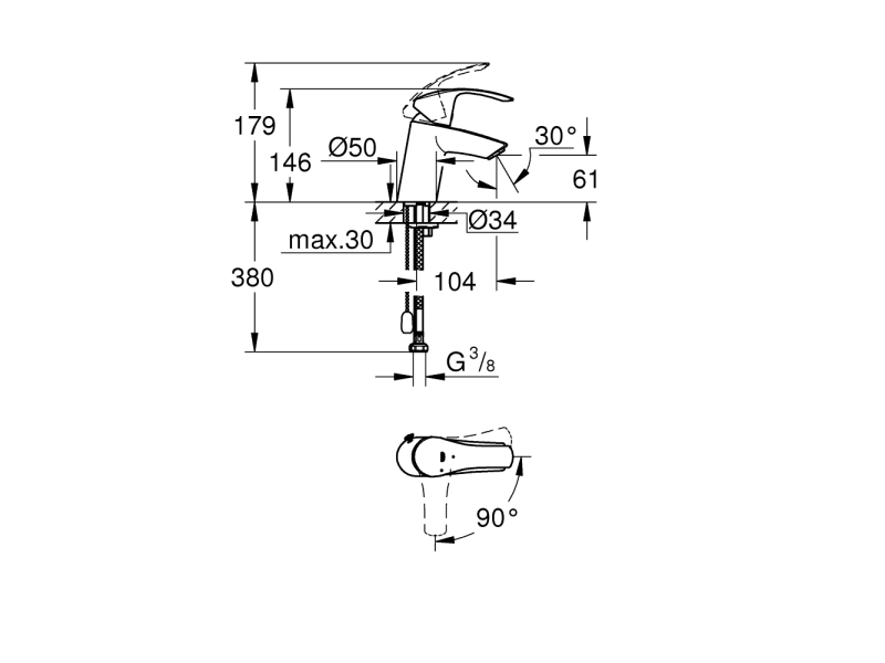 Купить Смеситель Grohe Eurosmart 2015 23372002 для раковины