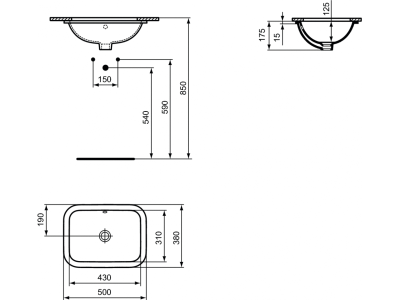 Купить Раковина Ideal Standard Connect 50 x 38 см, белый, E505801